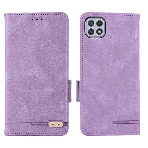 Custodia Portafoglio In Pelle Cover con Supporto L09Z per Samsung Galaxy F42 5G Viola