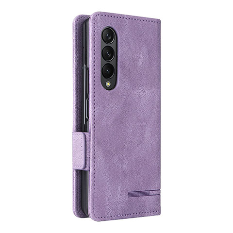 Custodia Portafoglio In Pelle Cover con Supporto L09Z per Samsung Galaxy Z Fold4 5G Viola