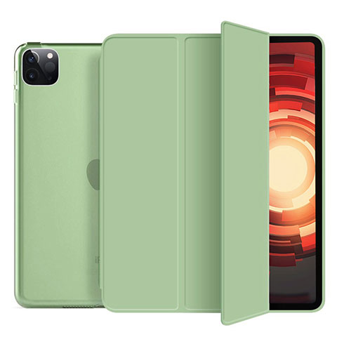 Custodia Portafoglio In Pelle Cover con Supporto L10 per Apple iPad Pro 11 (2021) Verde Pastello
