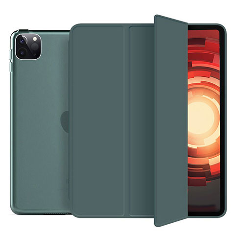 Custodia Portafoglio In Pelle Cover con Supporto L10 per Apple iPad Pro 11 (2022) Verde