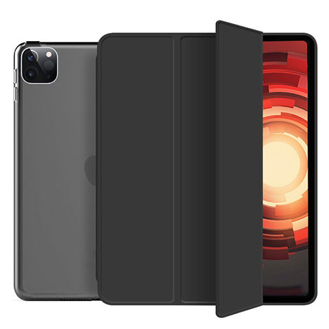 Custodia Portafoglio In Pelle Cover con Supporto L10 per Apple iPad Pro 12.9 (2021) Nero