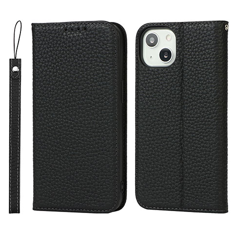 Custodia Portafoglio In Pelle Cover con Supporto L10 per Apple iPhone 13 Nero