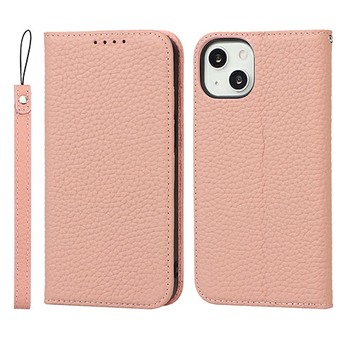 Custodia Portafoglio In Pelle Cover con Supporto L10 per Apple iPhone 13 Oro Rosa