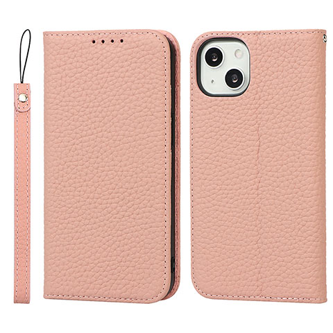 Custodia Portafoglio In Pelle Cover con Supporto L10 per Apple iPhone 15 Oro Rosa