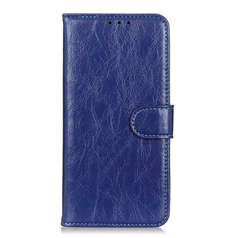 Custodia Portafoglio In Pelle Cover con Supporto L10 per Motorola Moto One Fusion Plus Blu