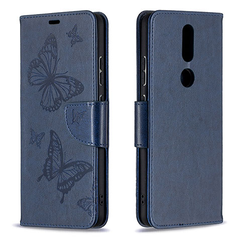 Custodia Portafoglio In Pelle Cover con Supporto L10 per Nokia 2.4 Blu