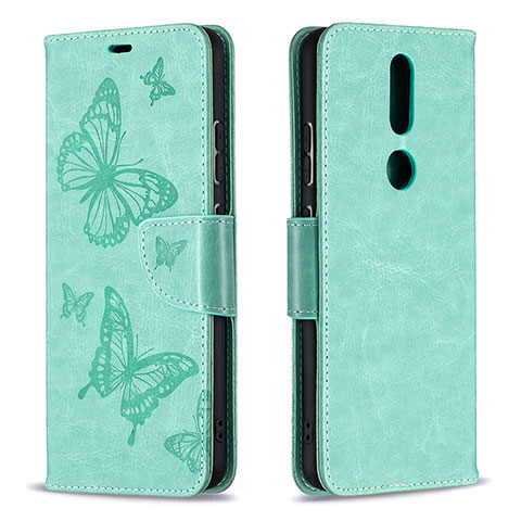 Custodia Portafoglio In Pelle Cover con Supporto L10 per Nokia 2.4 Verde