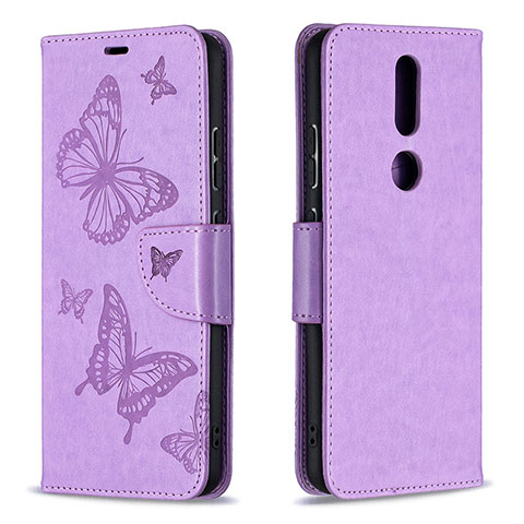 Custodia Portafoglio In Pelle Cover con Supporto L10 per Nokia 2.4 Viola