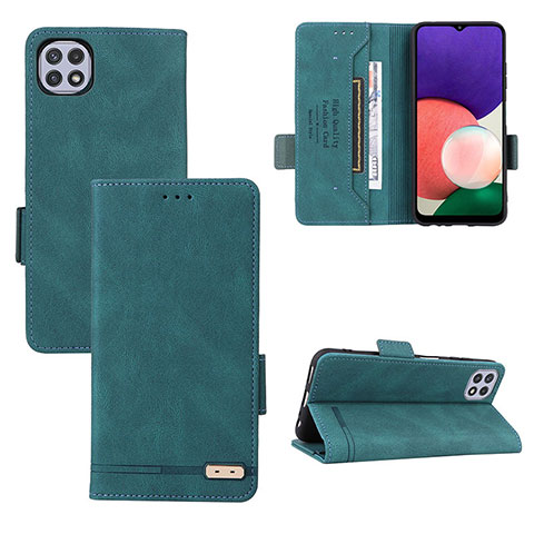 Custodia Portafoglio In Pelle Cover con Supporto L10Z per Samsung Galaxy A22 5G Verde