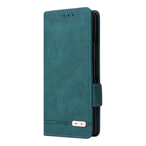 Custodia Portafoglio In Pelle Cover con Supporto L10Z per Samsung Galaxy Z Fold3 5G Verde