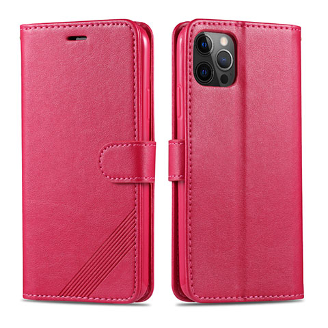 Custodia Portafoglio In Pelle Cover con Supporto L11 per Apple iPhone 12 Pro Max Rosa Caldo