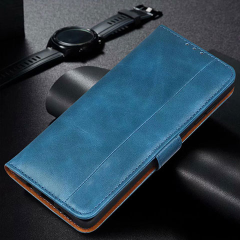 Custodia Portafoglio In Pelle Cover con Supporto L11 per Huawei Y7p Blu