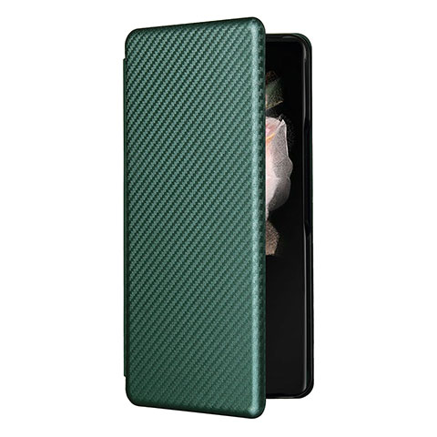 Custodia Portafoglio In Pelle Cover con Supporto L11Z per Samsung Galaxy Z Fold4 5G Verde