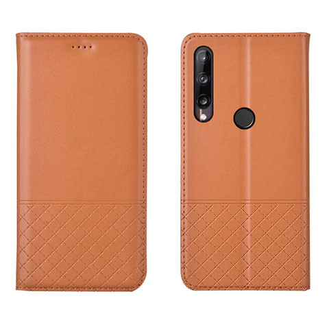 Custodia Portafoglio In Pelle Cover con Supporto L12 per Huawei Honor 9C Arancione