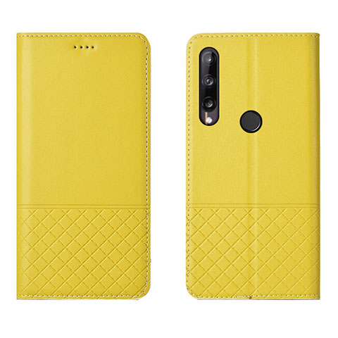 Custodia Portafoglio In Pelle Cover con Supporto L12 per Huawei Honor 9C Giallo