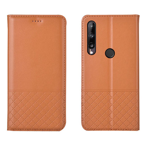 Custodia Portafoglio In Pelle Cover con Supporto L12 per Huawei Y7p Arancione