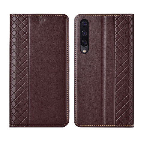 Custodia Portafoglio In Pelle Cover con Supporto L12 per Huawei Y9s Marrone