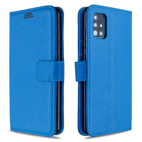 Custodia Portafoglio In Pelle Cover con Supporto L12 per Samsung Galaxy A51 5G Cielo Blu