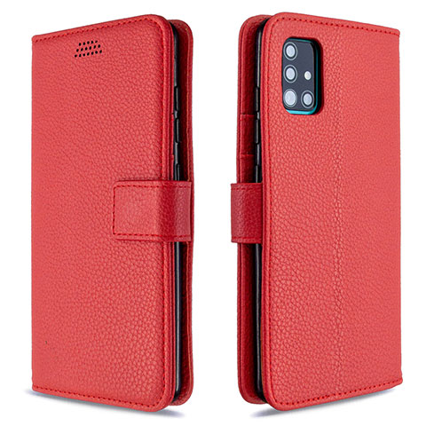 Custodia Portafoglio In Pelle Cover con Supporto L12 per Samsung Galaxy A51 5G Rosso