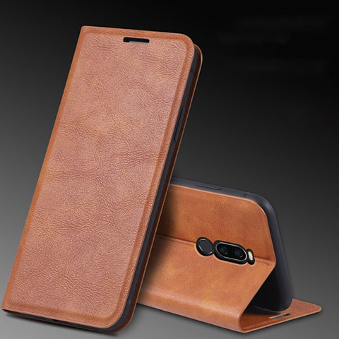 Custodia Portafoglio In Pelle Cover con Supporto L12 per Xiaomi Redmi 8 Marrone