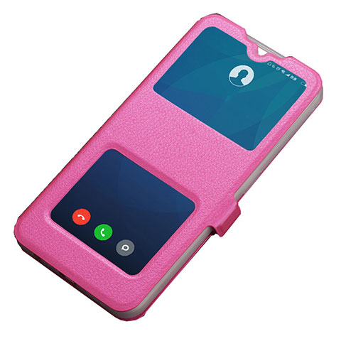 Custodia Portafoglio In Pelle Cover con Supporto L12 per Xiaomi Redmi 8A Rosa Caldo