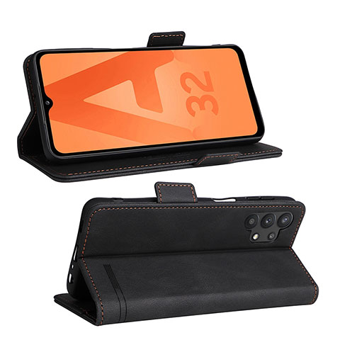 Custodia Portafoglio In Pelle Cover con Supporto L12Z per Samsung Galaxy A32 4G Nero