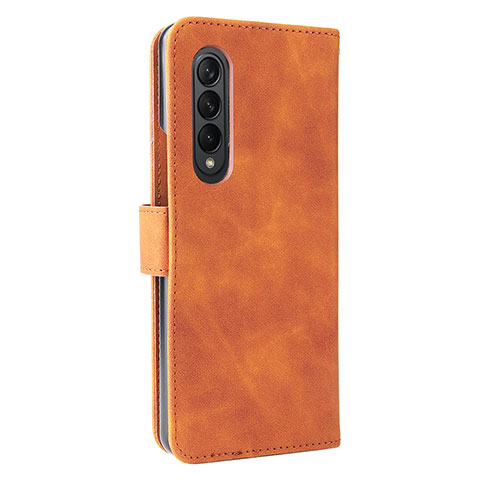 Custodia Portafoglio In Pelle Cover con Supporto L12Z per Samsung Galaxy Z Fold3 5G Marrone