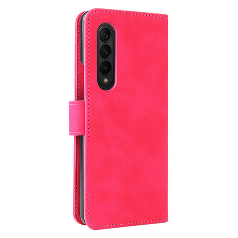 Custodia Portafoglio In Pelle Cover con Supporto L12Z per Samsung Galaxy Z Fold4 5G Rosa Caldo