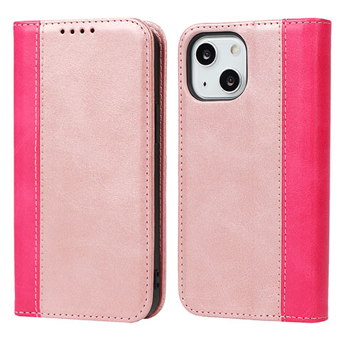 Custodia Portafoglio In Pelle Cover con Supporto L13 per Apple iPhone 13 Oro Rosa