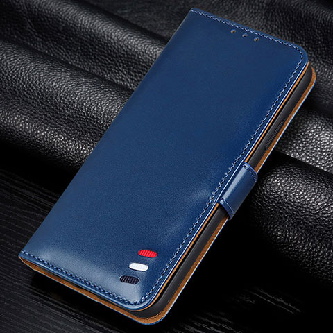 Custodia Portafoglio In Pelle Cover con Supporto L14 per Huawei Y7p Blu