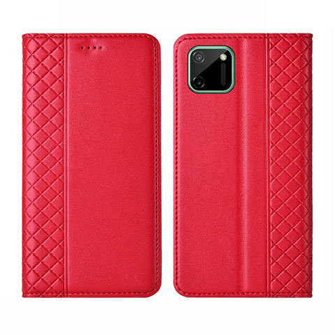 Custodia Portafoglio In Pelle Cover con Supporto L14 per Realme C11 Rosso