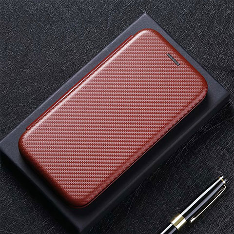 Custodia Portafoglio In Pelle Cover con Supporto L14 per Xiaomi Mi 10 Ultra Marrone