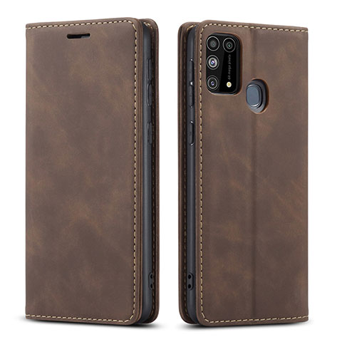 Custodia Portafoglio In Pelle Cover con Supporto L15 per Samsung Galaxy M31 Marrone