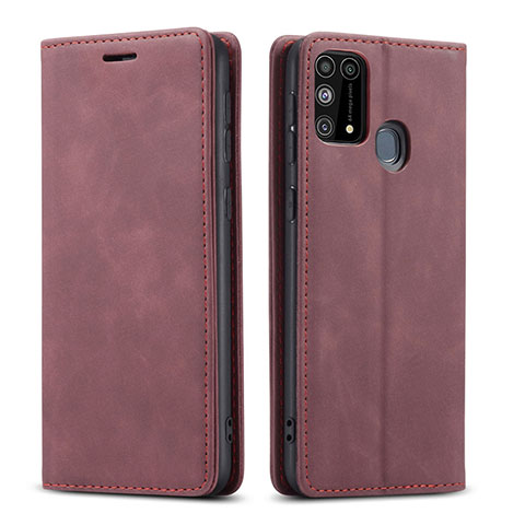 Custodia Portafoglio In Pelle Cover con Supporto L15 per Samsung Galaxy M31 Rosso Rosa