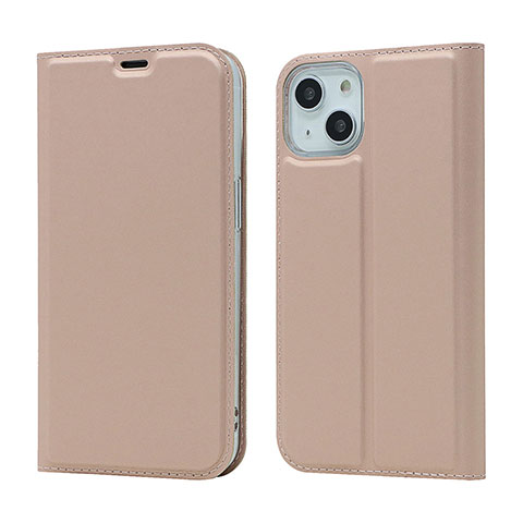 Custodia Portafoglio In Pelle Cover con Supporto L18 per Apple iPhone 13 Oro Rosa