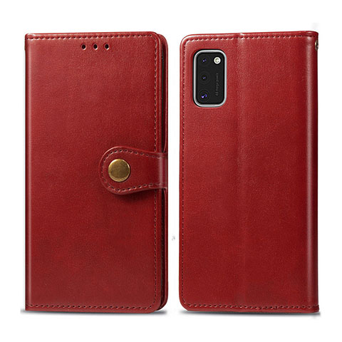 Custodia Portafoglio In Pelle Cover con Supporto L18 per Samsung Galaxy A41 Rosso