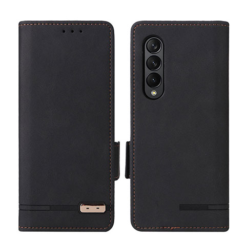 Custodia Portafoglio In Pelle Cover con Supporto L18Z per Samsung Galaxy Z Fold3 5G Nero