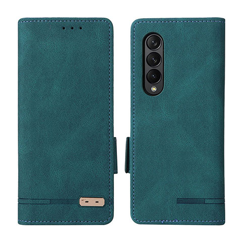 Custodia Portafoglio In Pelle Cover con Supporto L18Z per Samsung Galaxy Z Fold4 5G Verde