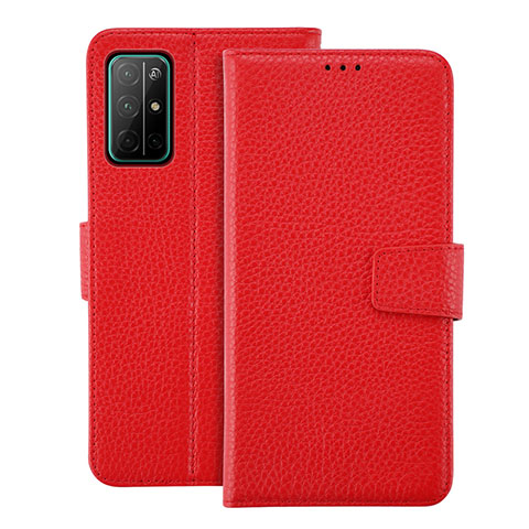 Custodia Portafoglio In Pelle Cover con Supporto L19 per Huawei Honor 30S Rosso