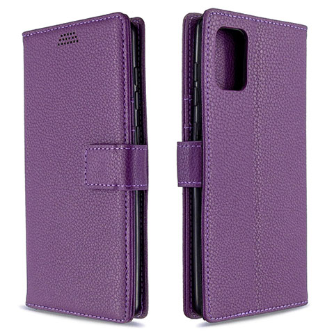 Custodia Portafoglio In Pelle Cover con Supporto L22 per Samsung Galaxy A71 5G Viola