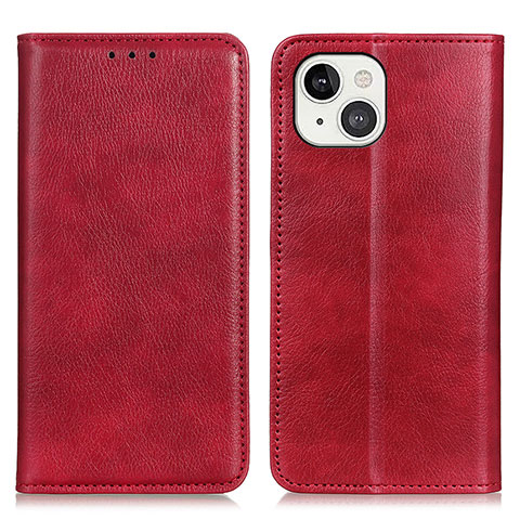 Custodia Portafoglio In Pelle Cover con Supporto L25 per Apple iPhone 13 Rosso