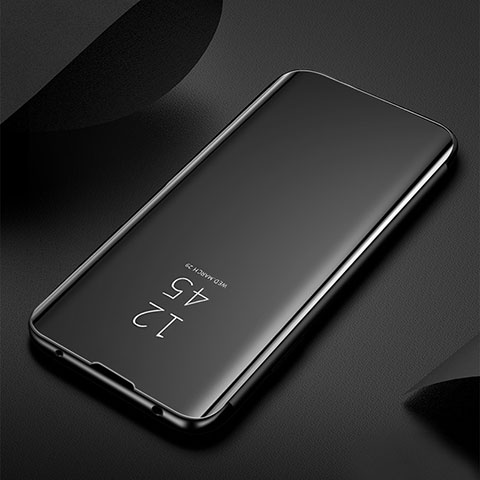 Custodia Portafoglio In Pelle Cover con Supporto Laterale Specchio Cover L01 per Samsung Galaxy A7 (2018) A750 Nero