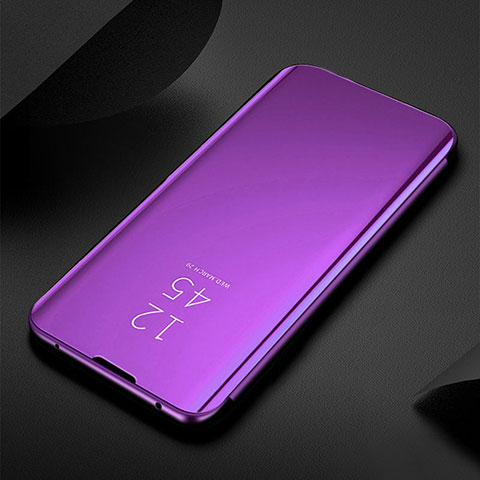 Custodia Portafoglio In Pelle Cover con Supporto Laterale Specchio Cover L01 per Samsung Galaxy S22 Plus 5G Viola