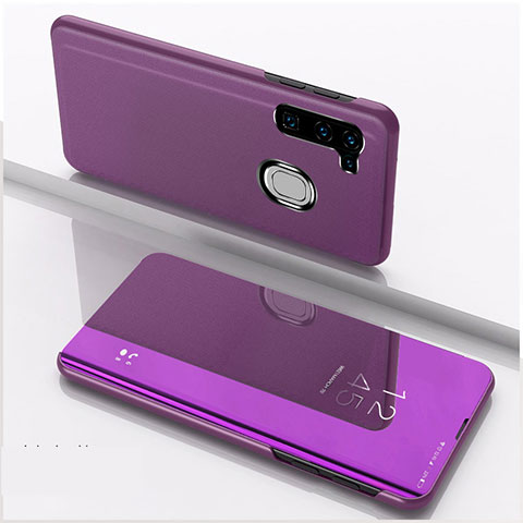 Custodia Portafoglio In Pelle Cover con Supporto Laterale Specchio Cover L04 per Samsung Galaxy A11 Viola