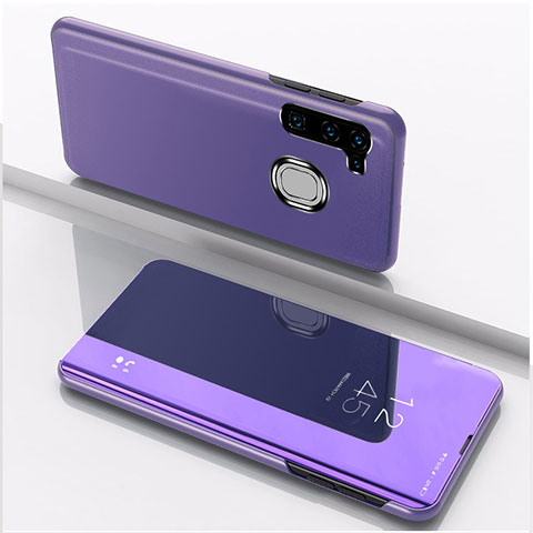 Custodia Portafoglio In Pelle Cover con Supporto Laterale Specchio Cover L04 per Samsung Galaxy A21 European Lavanda