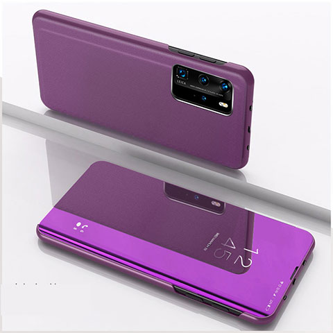 Custodia Portafoglio In Pelle Cover con Supporto Laterale Specchio Cover L04 per Xiaomi Redmi K30S 5G Viola