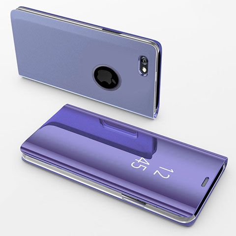 Custodia Portafoglio In Pelle Cover con Supporto Laterale Specchio Cover per Apple iPhone 6 Viola