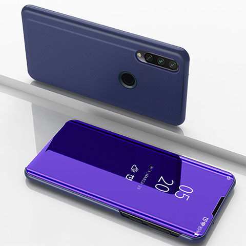 Custodia Portafoglio In Pelle Cover con Supporto Laterale Specchio Cover per Huawei Enjoy 10 Plus Viola