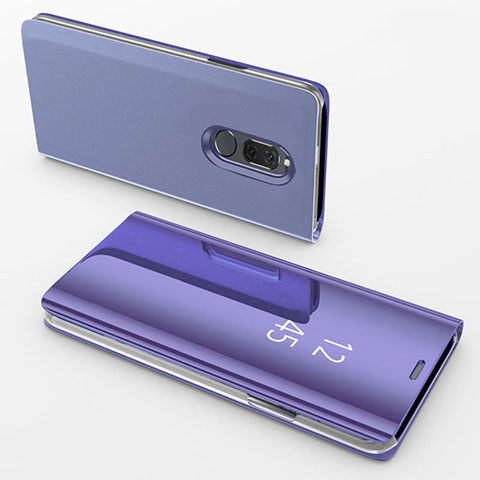 Custodia Portafoglio In Pelle Cover con Supporto Laterale Specchio Cover per Huawei Mate 10 Lite Viola