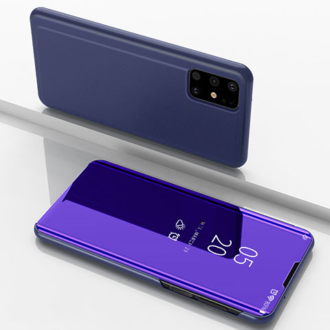 Custodia Portafoglio In Pelle Cover con Supporto Laterale Specchio Cover per Samsung Galaxy M51 Viola